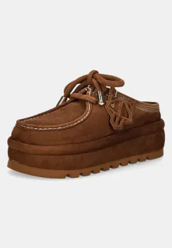 Naked Wolfe papuci din piele intoarsa Blizzard culoarea maro, Blizzard Suede Shearling Tan imagine