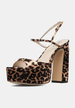 Naked Wolfe sandale Fire culoarea maro, Fire Satin Leopard imagine