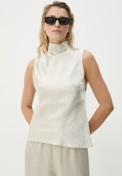 Nanushka bluza COLSON femei, culoarea bej, neted, NW24PFTP12571 imagine
