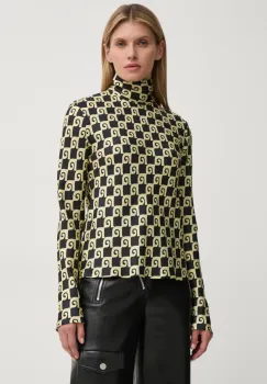 Nanushka bluza de matase MIKELA culoarea negru, modelator, NW24FWTP40600 imagine