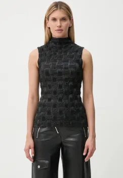 Nanushka bluza HARRIET femei, culoarea negru, neted, NW24FWTP32400 imagine