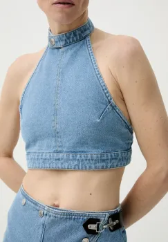 Nanushka bluza subtire de blugi ARINA femei, uni, NW25RSTP09053 imagine