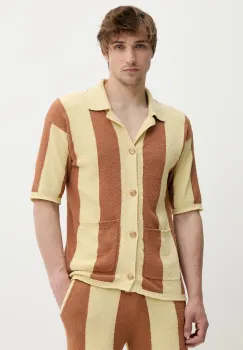 Nanushka camasa JEFF culoarea bej, regular, NM25SSTP10711 imagine