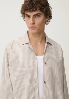 Nanushka camasa JELMER barbati, culoarea bej, cu guler italian, regular, NM24PFSH02475 imagine