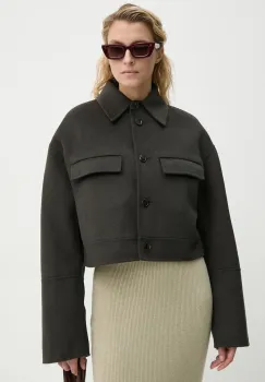 Nanushka geaca de lana NEVELLE culoarea gri, de tranzitie, oversize, NW24PFSG27197 imagine