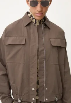 Nanushka geaca EMERIC barbati, culoarea maro, de tranzitie, oversize, NM24PFJK00797 imagine