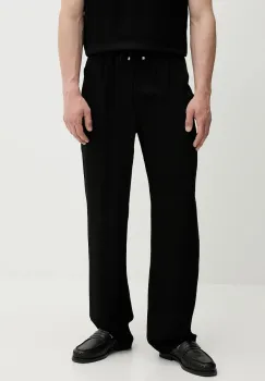 Nanushka pantaloni DEMIS culoarea negru, drept, NM25SSPA11399 imagine