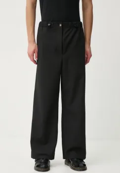 Nanushka pantaloni din lana culoarea negru, chinos, NM24FWPA24599 imagine