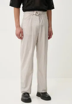 Nanushka pantaloni FERRE barbati, culoarea bej, cu fason chinos, NM24PFPA01775 imagine
