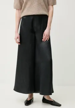 Nanushka pantaloni ZANIAH femei, culoarea verde, lat, high waist, NW25RSPA02977 imagine