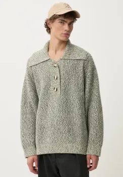 Nanushka pulover de lana DELIER barbati, culoarea verde, NU24PFSW00699 imagine