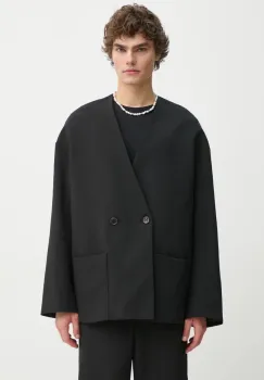 Nanushka sacou din lana CEDRIC culoarea negru, NM24FWJK24499 imagine