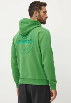 Napapijri bluza B-Kander barbati, culoarea verde, cu gluga, neted, NP0A4I9TG1T1 imagine