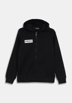 Napapijri bluza copii B-CHAMOIS FZH culoarea negru, cu gluga, neted, NP0A4HY50411 imagine