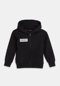 Napapijri bluza copii B-CHAMOIS FZH culoarea negru, cu gluga, neted, NP0A4HY50411 imagine