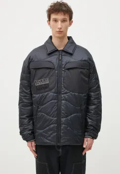 Napapijri geaca din amestec de lana A-Jaman culoarea albastru marin, de tranzitie, oversize, NP0A4I1W0411 imagine