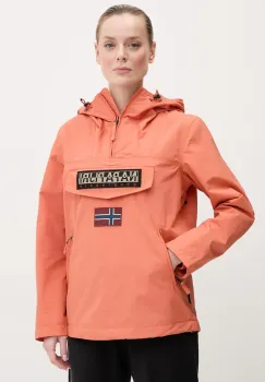 Napapijri geaca Rainforest femei, culoarea portocaliu, de tranzitie, NP0A4G7FA691 imagine