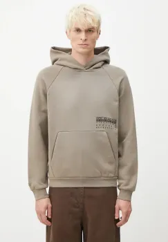 Napapijri hanorac de bumbac B-Premium H barbati, culoarea verde, cu gluga, cu imprimeu, NP0A4I6MN1K1 imagine