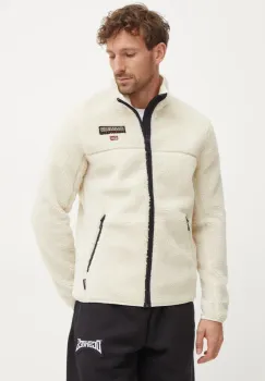 Napapijri hanorac fleece T-Tynik culoarea bej, uni, NP0A4IA9N1J1 imagine