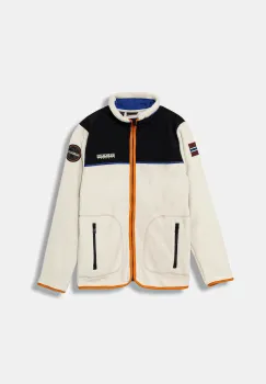 Napapijri hanorac polar pentru copii T-ARBARI culoarea bej, cu imprimeu, NP0A88ZVN1J1 imagine