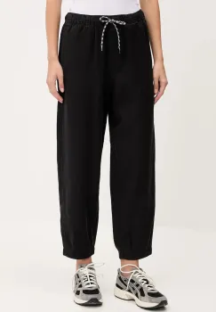 Napapijri pantaloni din amestec de in M-Ete culoarea negru, uni, NP0A4IFU9411 imagine