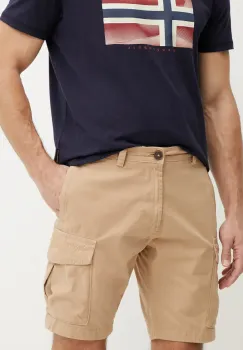 Napapijri pantaloni scurti din bumbac N-Deline barbati, culoarea bej, NP0A4HOTN1Q1 imagine