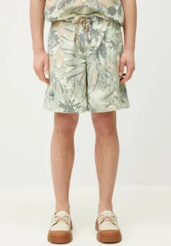 Napapijri pantaloni scurti jeans N-Talla Aop barbati, culoarea verde, NP0A4IBRFCU1 imagine