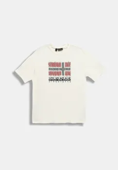 Napapijri tricou de bumbac pentru copii S-ADIGE culoarea bej, cu imprimeu, NP0A88ZWF0Z1 imagine