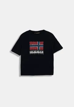 Napapijri tricou de bumbac pentru copii S-ADIGE culoarea bleumarin, NP0A88ZW1761 imagine