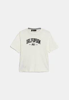 Napapijri tricou de bumbac pentru copii S-AHR culoarea bej, cu imprimeu, NP0A88ZO2061 imagine
