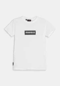 Napapijri tricou de bumbac pentru copii S-CHAMOIS SS culoarea alb, cu imprimeu, NP0A4HYL0021 imagine