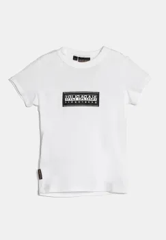 Napapijri tricou de bumbac pentru copii S-CHAMOIS SS culoarea alb, cu imprimeu, NP0A4HYL0021 imagine