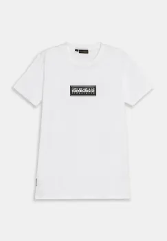 Napapijri tricou de bumbac pentru copii S-CHAMOIS SS culoarea alb, cu imprimeu, NP0A4HYL0021 imagine