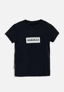 Napapijri tricou de bumbac pentru copii S-CHAMOIS SS culoarea albastru marin, cu imprimeu, NP0A4HYL1761 imagine