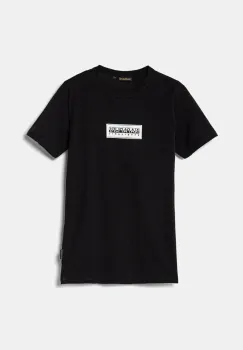 Napapijri tricou de bumbac pentru copii S-CHAMOIS SS culoarea negru, cu imprimeu, NP0A4HYL0411 imagine