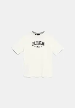 Napapijri tricou de bumbac pentru copii S-INOT culoarea bej, cu imprimeu, NP0A891F2061 imagine