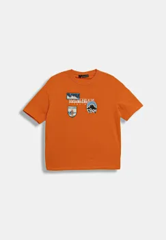 Napapijri tricou de bumbac pentru copii S-PRIMIERO culoarea portocaliu, cu imprimeu, NP0A88ZYA681 imagine