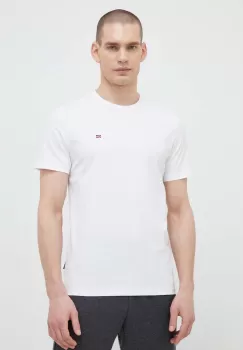 Napapijri tricou din bumbac culoarea alb, neted imagine