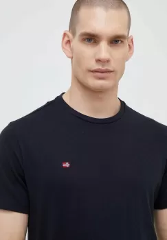 Napapijri tricou din bumbac culoarea negru, cu imprimeu imagine