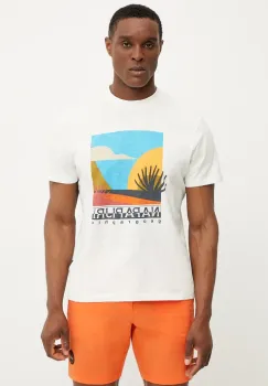 Napapijri tricou din bumbac S-Arbia barbati, culoarea alb, cu imprimeu, NP0A4IE3N1A1 imagine