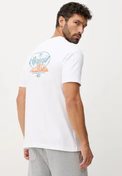 Napapijri tricou din bumbac S-Bradgate culoarea alb, cu imprimeu, NP0A88UNMQL1 imagine