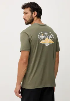 Napapijri tricou din bumbac S-Bradgate culoarea verde, cu imprimeu, NP0A88UNG0A1 imagine