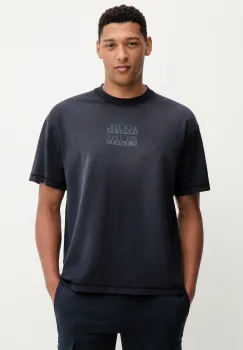 Napapijri tricou din bumbac S-Comel culoarea albastru marin, cu imprimeu, NP0A88Y91761 imagine