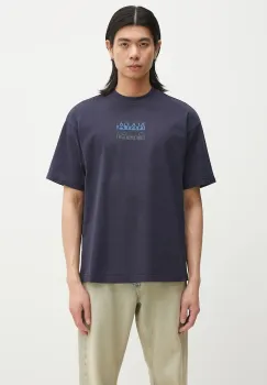 Napapijri tricou din bumbac S-Cortona barbati, culoarea albastru marin, cu imprimeu, NP0A4ILQ1761 imagine