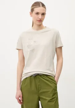 Napapijri tricou din bumbac S-Eclair femei, culoarea bej, NP0A4IG1N901 imagine