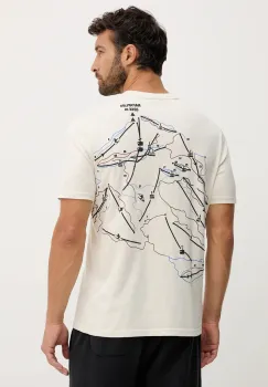 Napapijri tricou din bumbac S-Fiemme culoarea bej, cu imprimeu, NP0A88T5FWA1 imagine