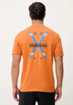 Napapijri tricou din bumbac S-Fiemme culoarea portocaliu, cu imprimeu, NP0A88T5A681 imagine