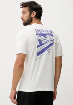 Napapijri tricou din bumbac S-Guide culoarea bej, cu imprimeu, NP0A88V62061 imagine