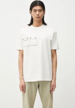 Napapijri tricou din bumbac S-Rivalto barbati, culoarea alb, cu imprimeu, NP0A4IELN1A1 imagine