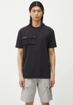 Napapijri tricou din bumbac S-Rivalto barbati, culoarea negru, cu imprimeu, NP0A4IEL9411 imagine